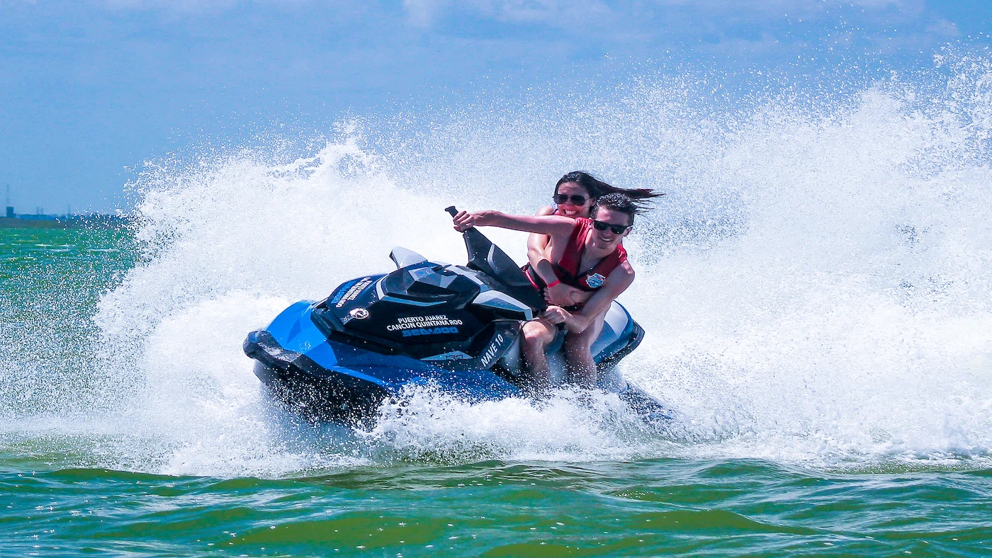 Video thumbnail for jet ski adventure in Cancun.